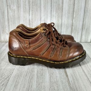 Dr. Martens Vintage Chunky Sole Platform Oxford Tan Brown 12037 Women's 6